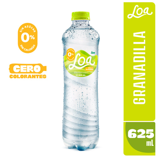 Agua LOA Gasificada Sabor Granadilla 625 ml PET x 15und