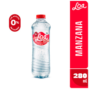 Agua LOA Gasificada Sabor Manzana 280ml PET x 12und