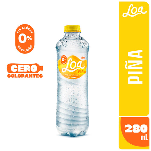 Agua LOA Gasificada Sabor Piña 280 ml PET x 12und