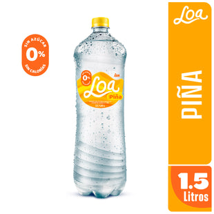Agua LOA Gasificada Sabor Piña 1.5LT PET x 6und