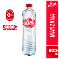 Agua Saborizada Manzana Con Gas LOA Botella 625 ml Paquete 15 un