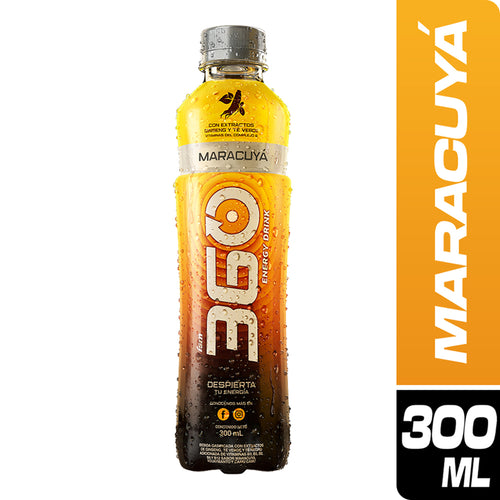 Bebida 360 Energy Drink MARACUYÁ botella 300 ml paquete 12 Un