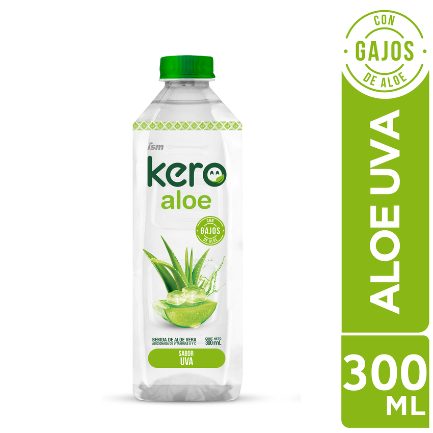 Bebida Aloe KERO Uva Botella 300 ml Paquete 12 un