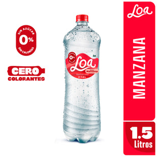 Agua LOA Gasificada Sabor Manzana 1.5LT PET x 6und
