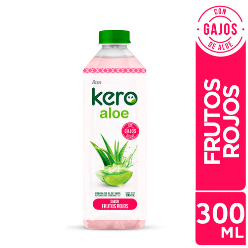 Bebida Aloe KERO Frutos Rojos Botella 300 ml Paquete 12 un