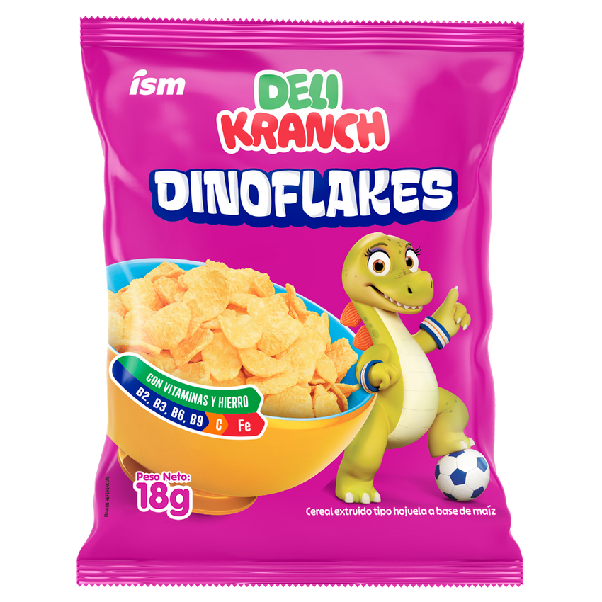 Cereal Delikranch Dinoflakes 18gr Tira 12 un