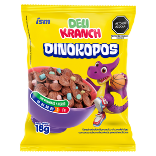 Cereal Delikranch Dinokopos 18gr Tira 12 un