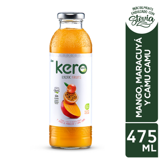 Jugo de Fruta KERO Mango, Maracuyá y Camu Camu Botella 475ml Paquete 12 un