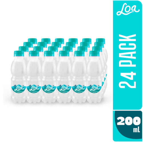 Agua PH Alcalino Sin Gas LOA Botella 200 ml Paquete 24 un