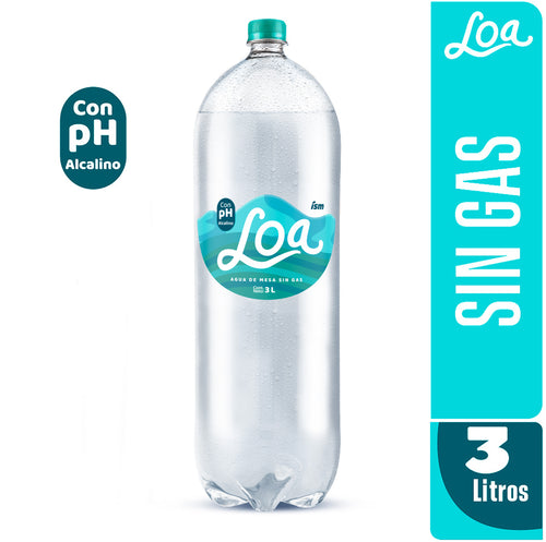 Agua PH Alcalino Sin Gas LOA botella 3 L Paquete 4 un