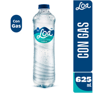 Agua PH Alcalino Con Gas LOA Botella 625 ml Paquete 15 un