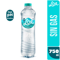 Agua PH Alcalino Sin Gas LOA Botella 750 ml Paquete 15 un