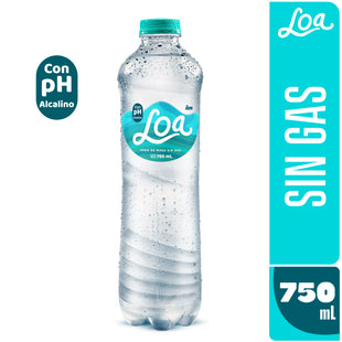 Agua PH Alcalino Sin Gas LOA Botella 750 ml Paquete 15 un