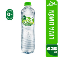 Agua Saborizada Limón Con Gas LOA Botella 625 ml Paquete 15 un