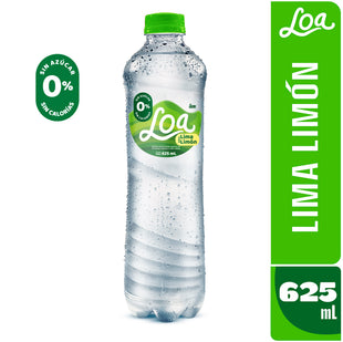 Agua Saborizada Limón Con Gas LOA Botella 625 ml Paquete 15 un