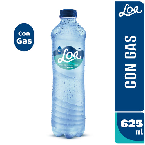 Agua PH Alcalino Con Gas LOA Botella 625 ml Paquete 15 un