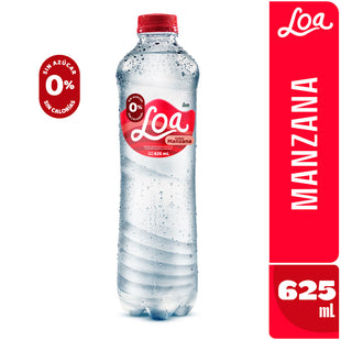 Agua Saborizada Manzana Con Gas LOA Botella 625 ml Paquete 15 un