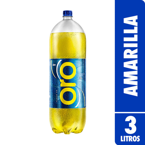 Gaseosa ORO Amarilla Botella 3 L Paquete 4 un