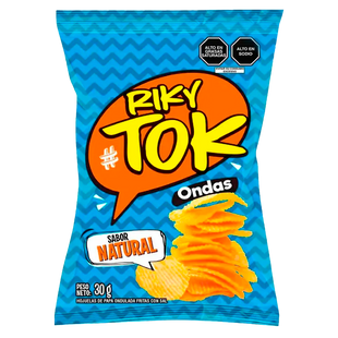 Papas Ondas Natural RIKYTOK 30gr Tira 6 un