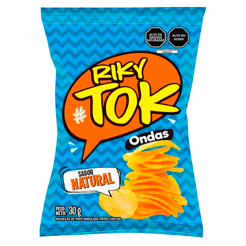 Papas Ondas Natural RIKYTOK 30gr Tira 6 un