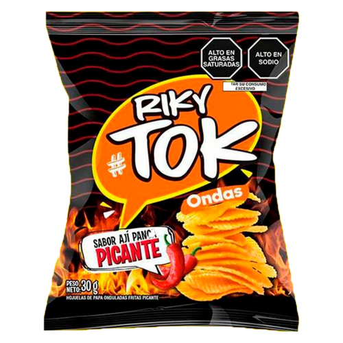 Papas Ondas Picante RIKYTOK 30gr Tira 6 un