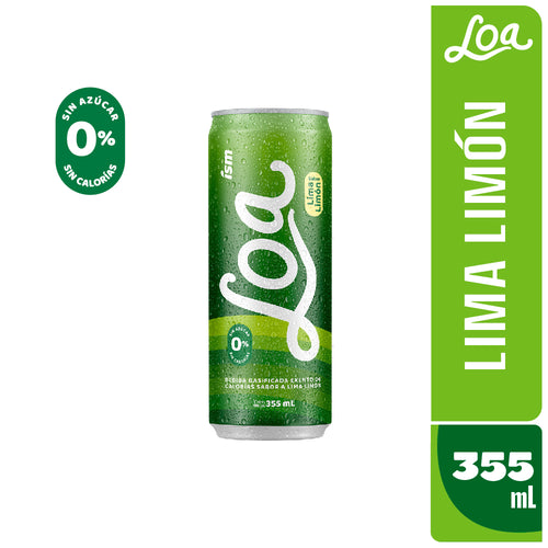 Agua LOA Gasificada Sabor Limón 355 ml LATA x 6 und